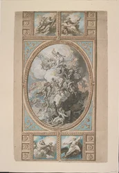 Conception pour la décoration du plafond de la chapelle royale, château de Windsor (recto), vers 1779