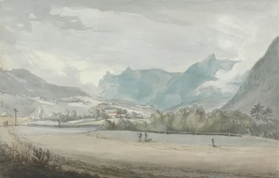 Paysage montagneux avec figures