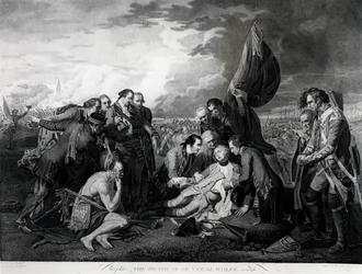 La Mort du général Wolfe (1727-59) 1759, gravé par Augustin Legrand