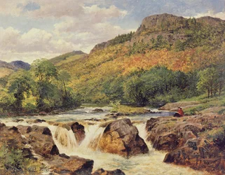 Paysage avec une jeune femme