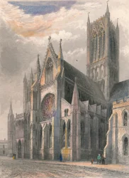 Cathédrale de Lincoln - Vue du transept sud et de la tour centrale