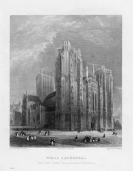 Cathédrale de Wells, Somerset, vers 1860