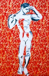 Masculin 1, 2020 (acrylique sur papier japonais sérigraphié)