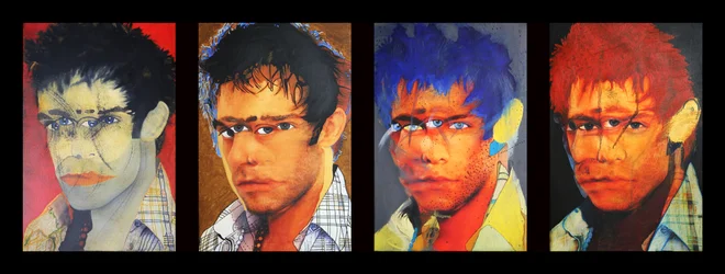 Morgan et moi, 2018 (huile sur 4 toiles imprimées juxtaposées)