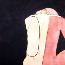 Nu de dos, Goa, 2000 (huile et acrylique sur bois)