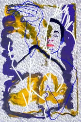 Passager 17, 2020 (acrylique sur papier japonais sérigraphié)