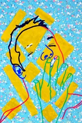 Passager 19, 2020 (acrylique sur papier japonais sérigraphié)