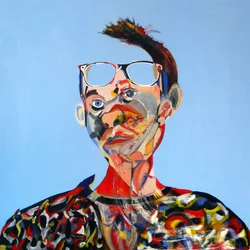 Surautoportrait bleu, 2016 (oil on canvas)