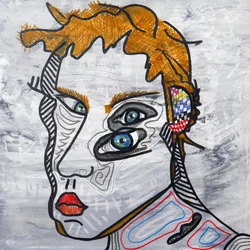 Surautoportrait sacrifié, 2014 (acrylic on canvas)
