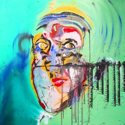 Surportrait : Brigitte Bardot et Albert Einstein, 2005 (huile sur toile)