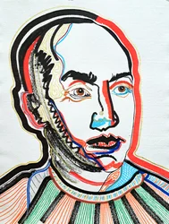 Surportrait : Isamu Noguchi 1, 2022 (acrylique sur papier)