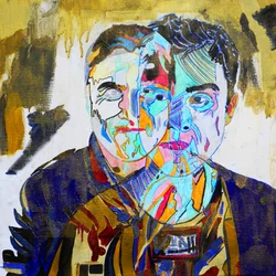 Surportrait : Jean-Marie Héliès, 2019 (oil and acrylic on canvas)