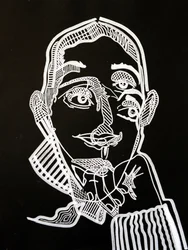 Surportrait : Joyce Carol Oates, 2021 (acrylique sur papier)