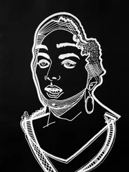 Surportrait : Leila Slimani, 2021 (acrylique sur papier)