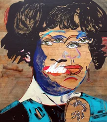 Surportrait : Whitney Houston, 2020 (huile et acrylique sur bois)