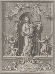 Madone de Lorette, dans une niche avec un ange de chaque côté, 1650-1724