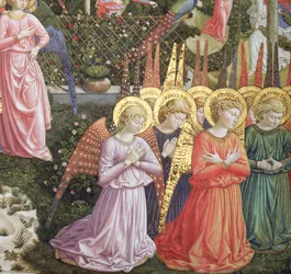 Anges dans un paysage céleste, le mur gauche de l