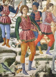 Archers en livrée (détail du cycle du Voyage des Mages dans la chapelle)