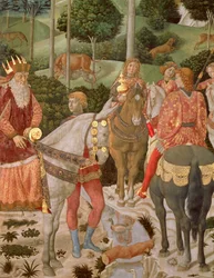 Piero de Medici (1416-69) en tant que Caspar, (détail) de La Procession des Mages, c.1459-60