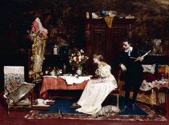 Présentant son portrait, 1883