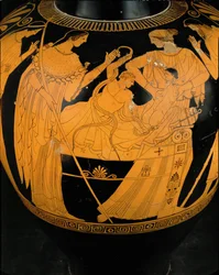 Le jeune Héraclès combat deux serpents envoyés par Zeus ...
