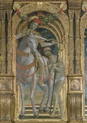 Saint Martin partageant son manteau avec le mendiant (détail)