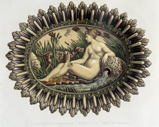 La nymphe de Fontainebleau - Plat céramique, dans "L