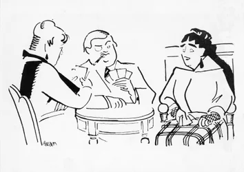 Jeu de cartes, illustration pour Chéri, roman de Sidonie-Gabrielle Colette (1873-1954)