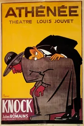 Affiche pour le spectacle "Knock" de Jules Romain au théâtre Louis Jouvet - 20e siècle Illustration de Bernard Becan (Bernhard Kahn) (1890-1943) - Paris, théâtre de l