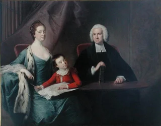 Portrait du révérend John Fountayne (1741-1802) de Melton-on-the-Hill, de sa femme Ann et de leur fils Thomas, début des années 1760