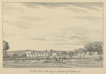 Vue sud du camp sur Hampton Court Green 1731, 1731-33
