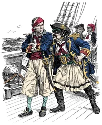 Deux pirates menaçants Illustration de Bernard Partridge (1861-1945) de 