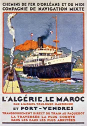 Affiche publicitaire pour le chemin de fer français à destination de l