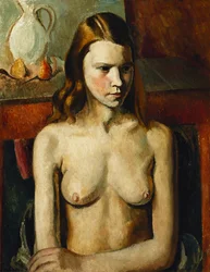Jeune fille nue assise