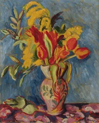 Nature morte avec des fleurs dans un pichet, vers 1920