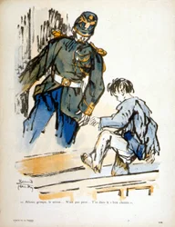 Enfant et gendarme - gravure