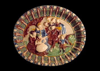 Plat représentant Henri IV et sa famille
