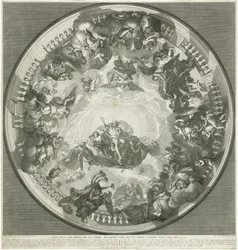 Plafond avec Christ envoyant le Saint-Esprit sur terre