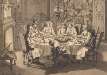 Repas durant la Pâque juive chez les juifs portugais