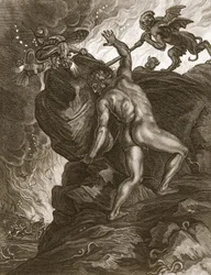 Sisyphe poussant sa pierre sur une montagne, 1731