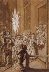 Enfants luthériens chantant près d