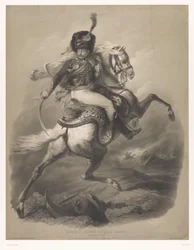 Officier attaquant à cheval