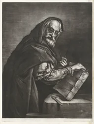 Philosophe avec un compas et un livre