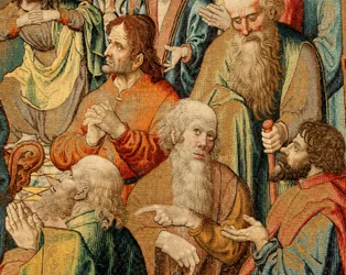 Tapisserie flamande. Passion de Jésus (Passion du Christ ou Passion du Seigneur, Pentecôte). Patrimoine national, numéro d
