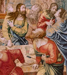 Tapisserie flamande. La Cène