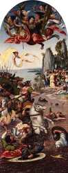 Moïse séparant la mer Rouge en présence de Saint Michel