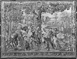 Les Chasses de Maximilien, Léo, La Chasse au cerf, Manufacture des Gobelins (tapisserie)