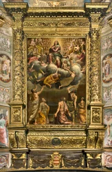 Abside, retable par Bernardino Gatti dit Il Sojaro complété par Giovanni Battista Trotti dit IL Malosso, Assomption de la Vierge