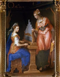 Sainte Cécile jouant de l