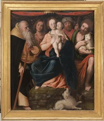 Madone et Enfant avec les Saints Antoine Abbé, Sébastien, Roch et Jean-Baptiste, 1534